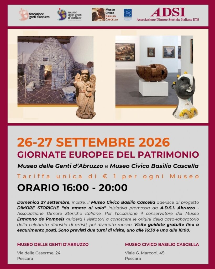 Giornate Europee del Patrimonio 2026 museo cascella pescara